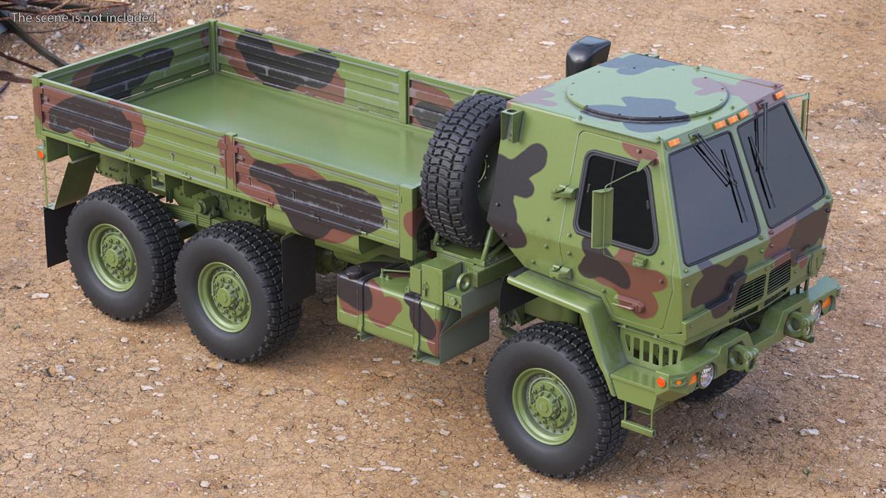 Oshkosh Camouflage Cargo Truck Exterior Only 3D model