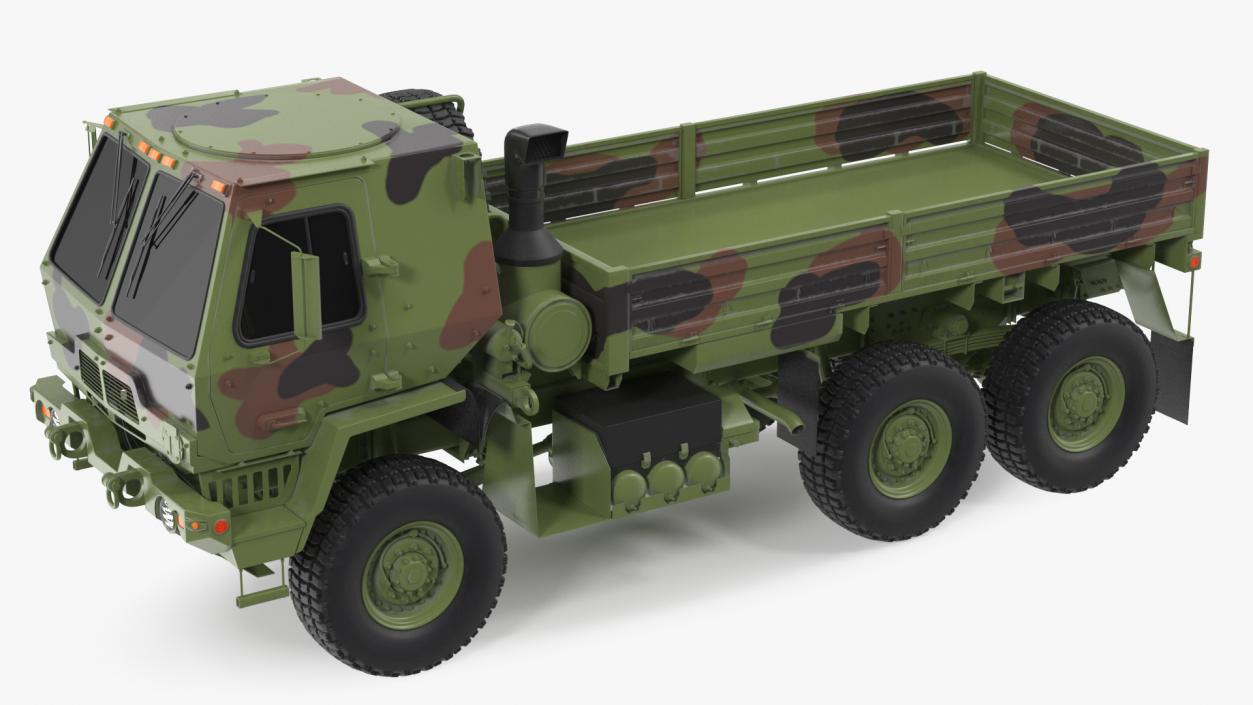 Oshkosh Camouflage Cargo Truck Exterior Only 3D model