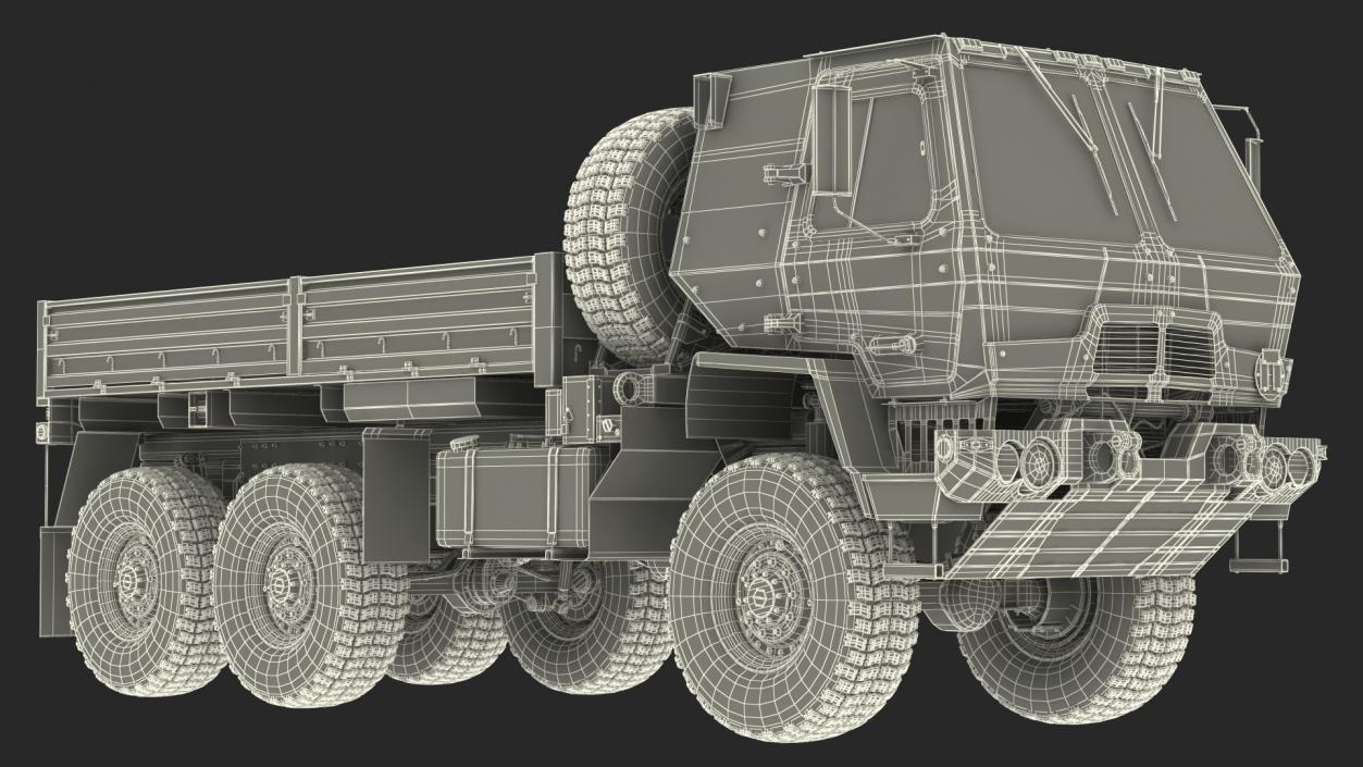 Oshkosh Camouflage Cargo Truck Exterior Only 3D model