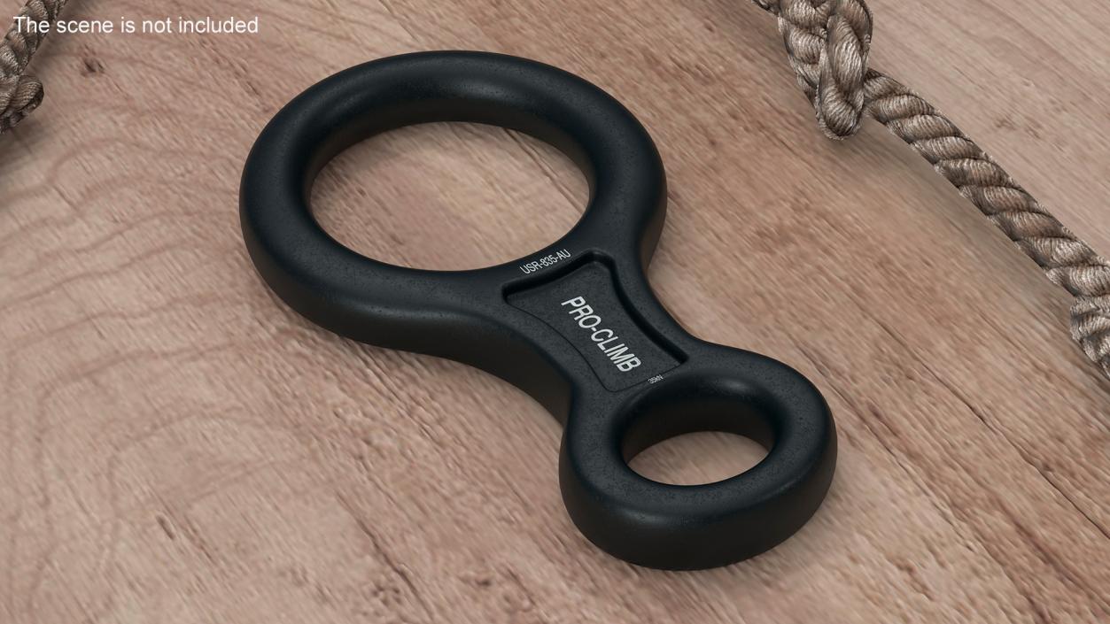 Figure of Eight Descender Pro-Climb Black for 3D Print 3D model