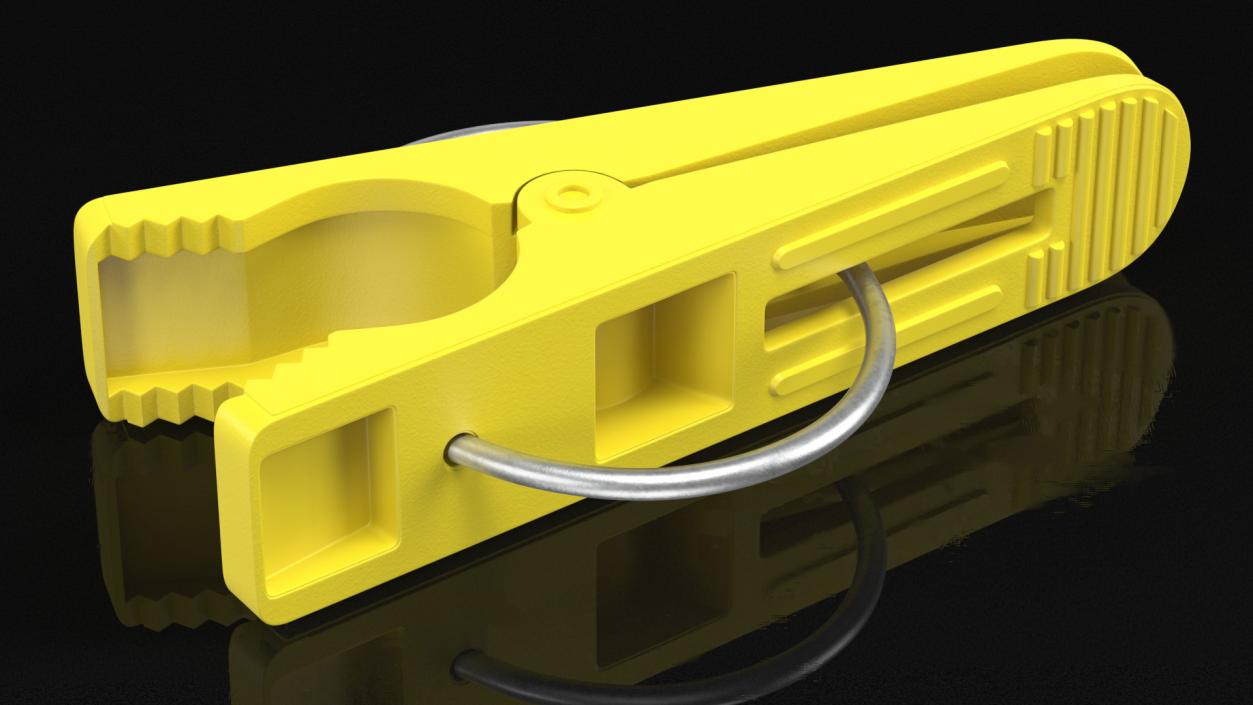 3D Plastic Clothespin Yellow Pressed model