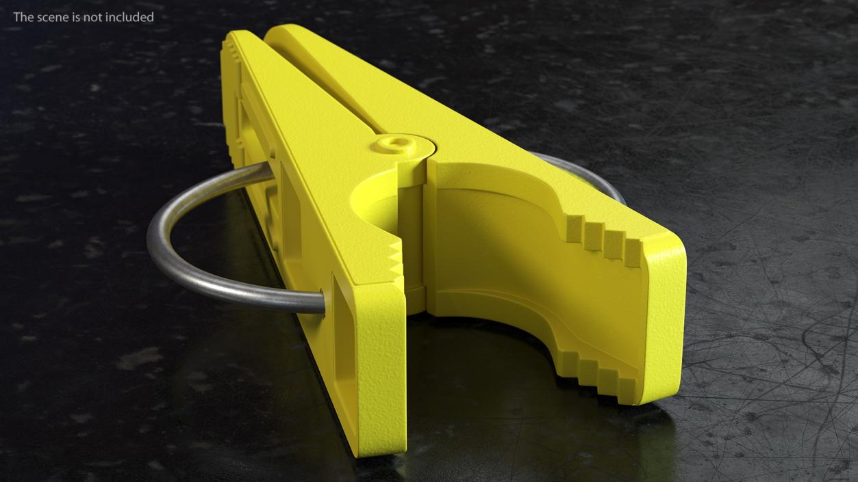 3D Plastic Clothespin Yellow Pressed model