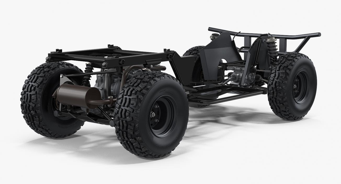 3D ATV 4x4 Frame and Suspension model