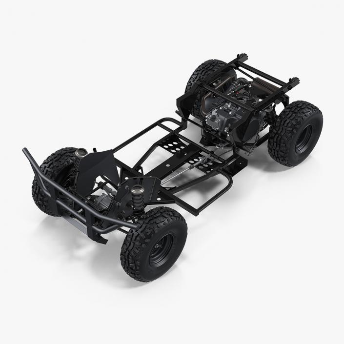 3D ATV 4x4 Frame and Suspension model