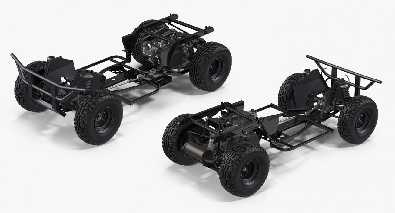 3D ATV 4x4 Frame and Suspension model