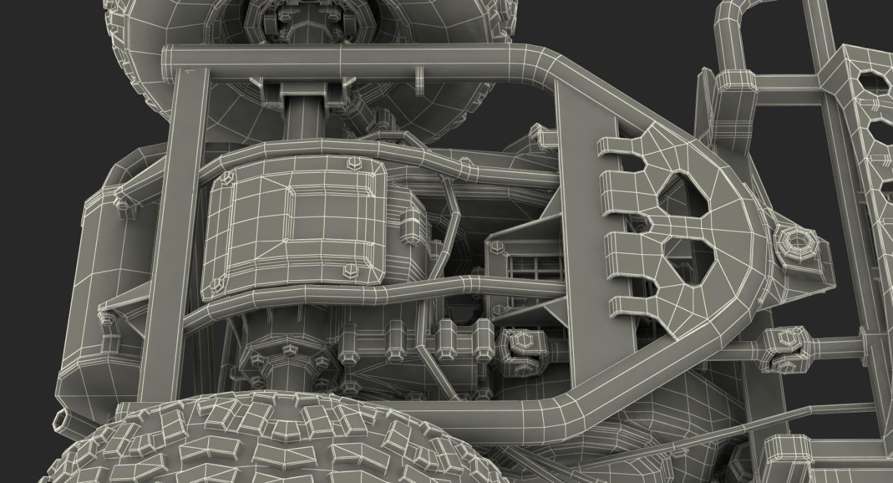 3D ATV 4x4 Frame and Suspension model