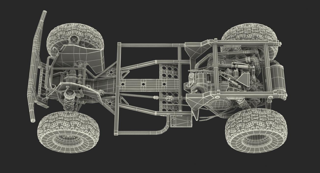 3D ATV 4x4 Frame and Suspension model