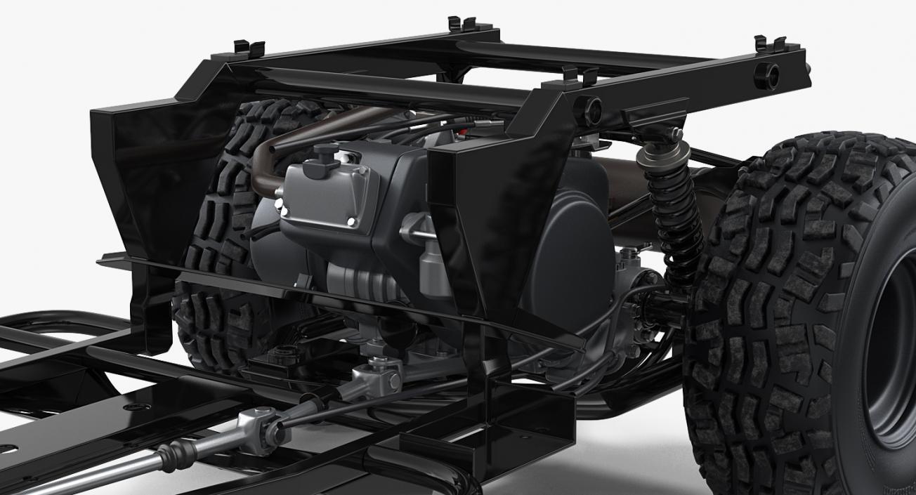 3D ATV 4x4 Frame and Suspension model