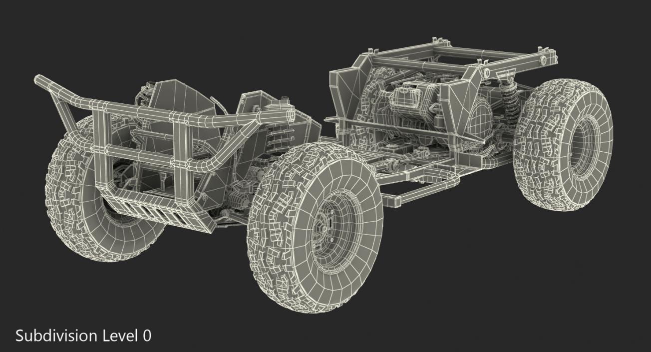 3D ATV 4x4 Frame and Suspension model