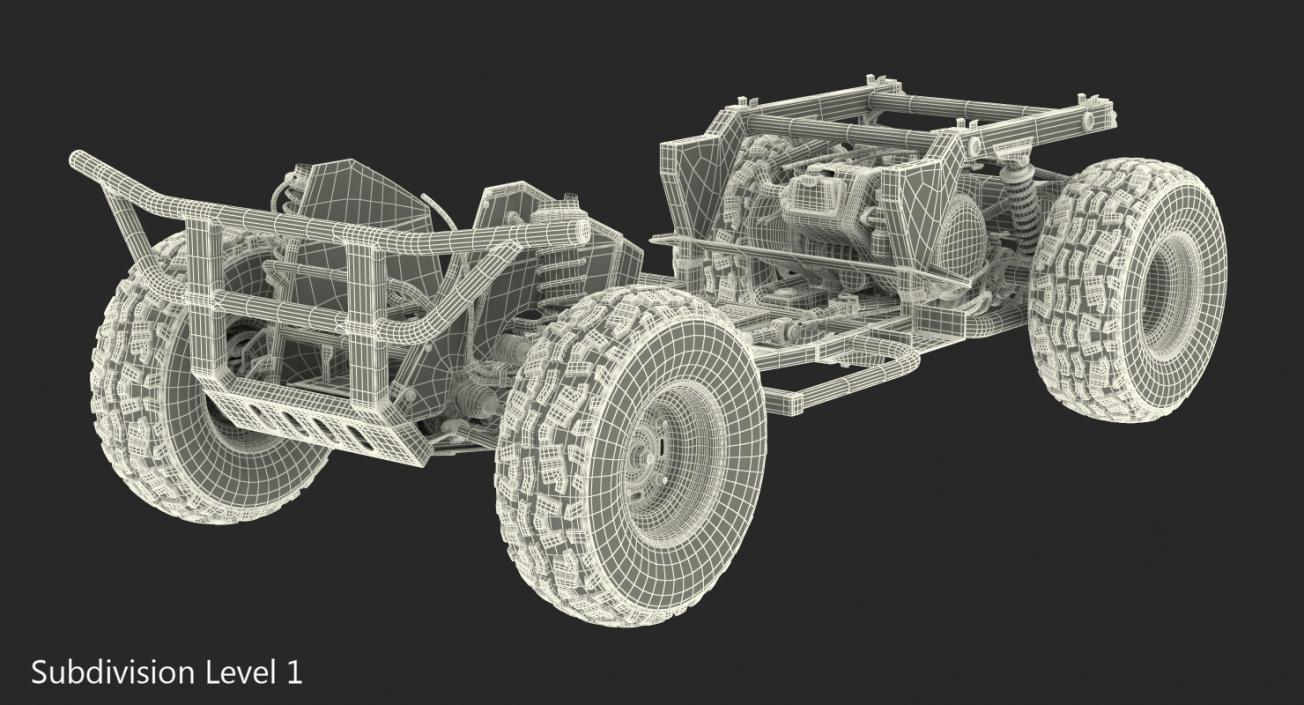 3D ATV 4x4 Frame and Suspension model