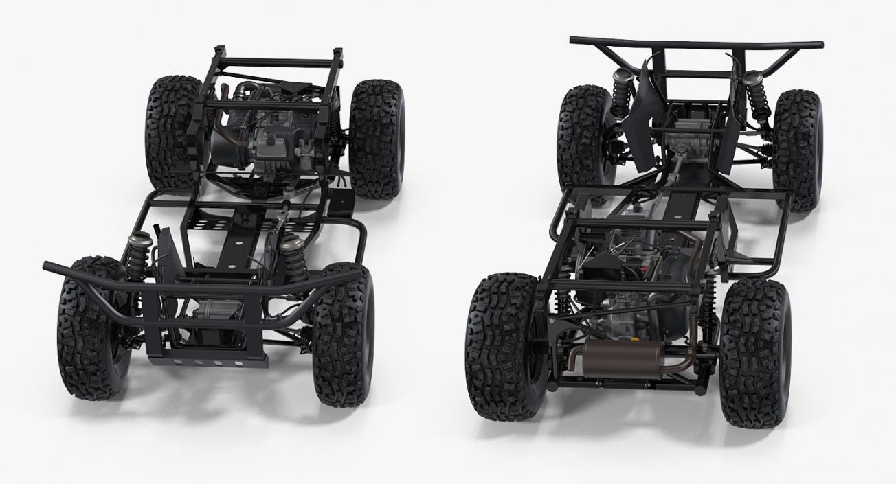 3D ATV 4x4 Frame and Suspension model