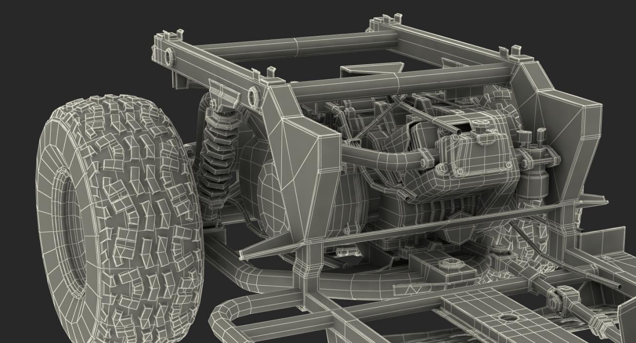 3D ATV 4x4 Frame and Suspension model