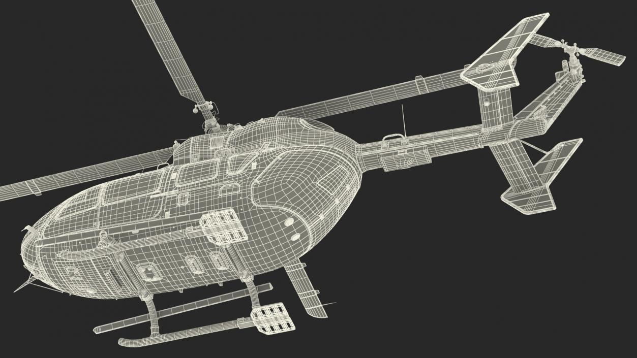 3D Twin Engine Light Utility Helicopter Rigged model