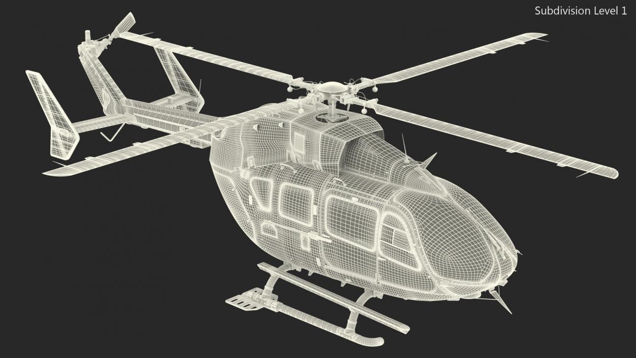 3D Twin Engine Light Utility Helicopter Rigged model