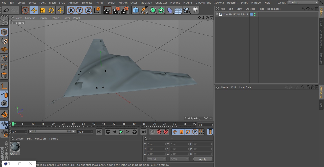 Stealth UCAV Flight 3D model