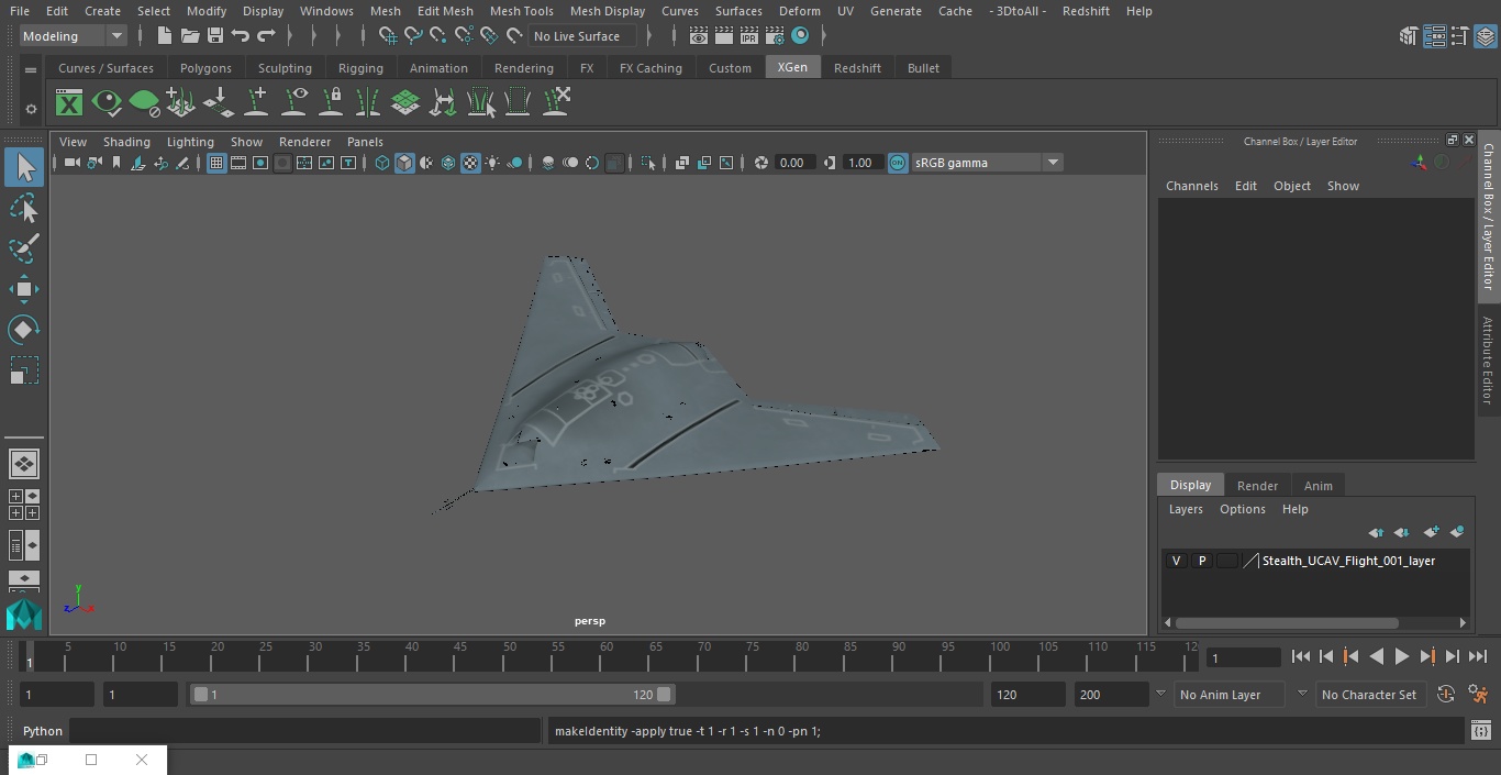 Stealth UCAV Flight 3D model