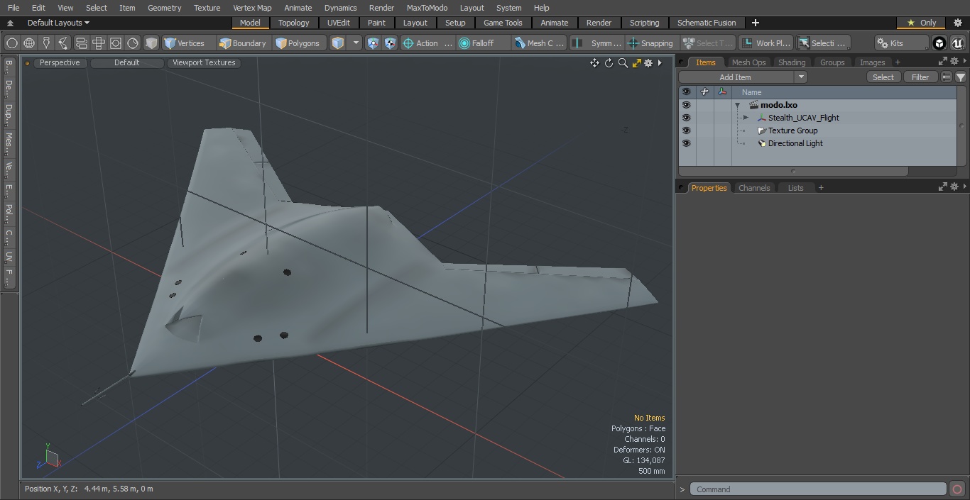 Stealth UCAV Flight 3D model