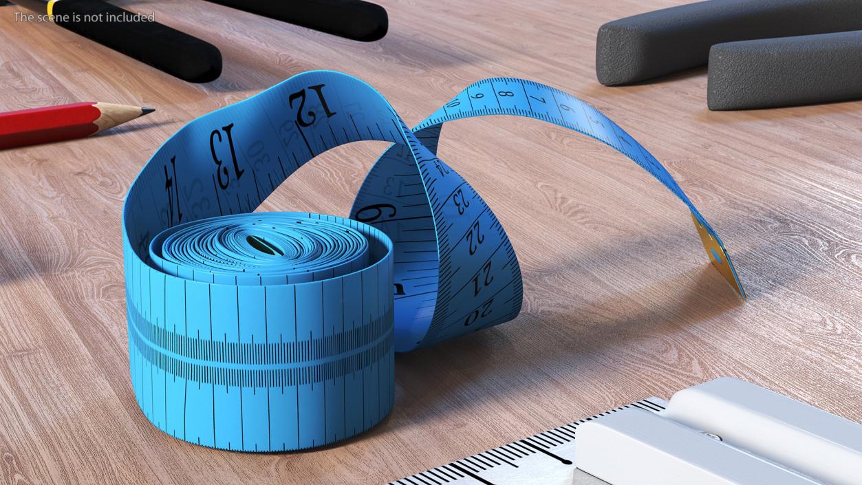 Blue Sewing Tape Measure 3D model