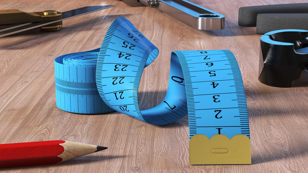 Blue Sewing Tape Measure 3D model