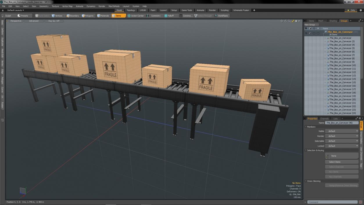 The Box on Conveyor 3D model