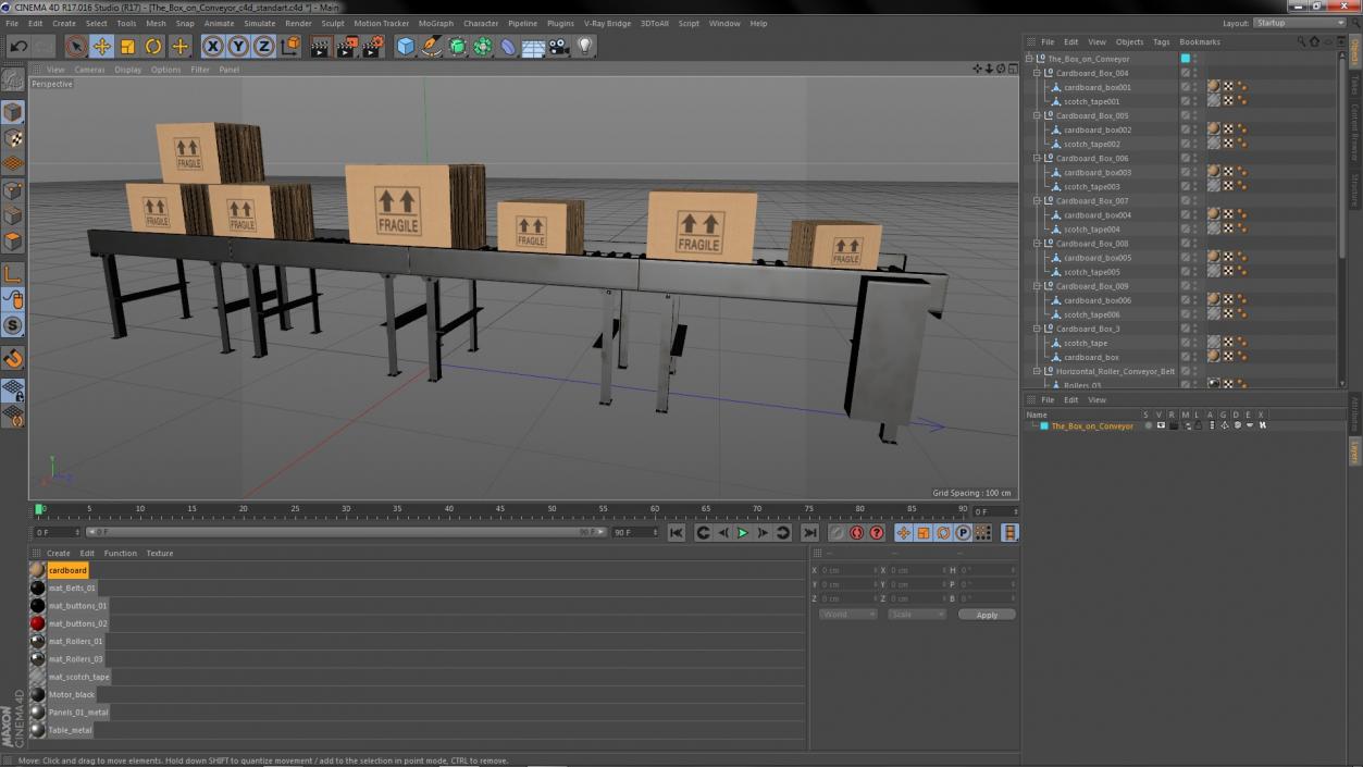 The Box on Conveyor 3D model