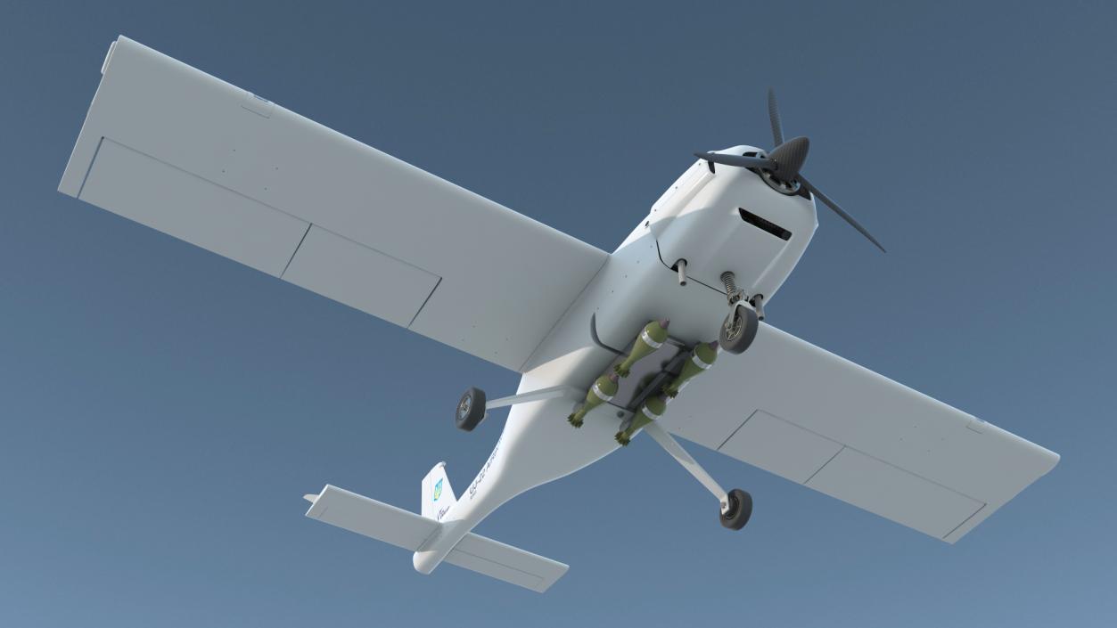 3D UKRJET UJ22 Airborne Drone Rigged model