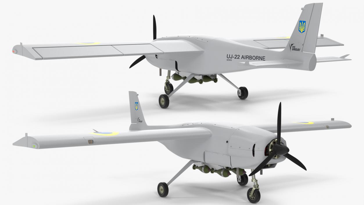 3D UKRJET UJ22 Airborne Drone Rigged model