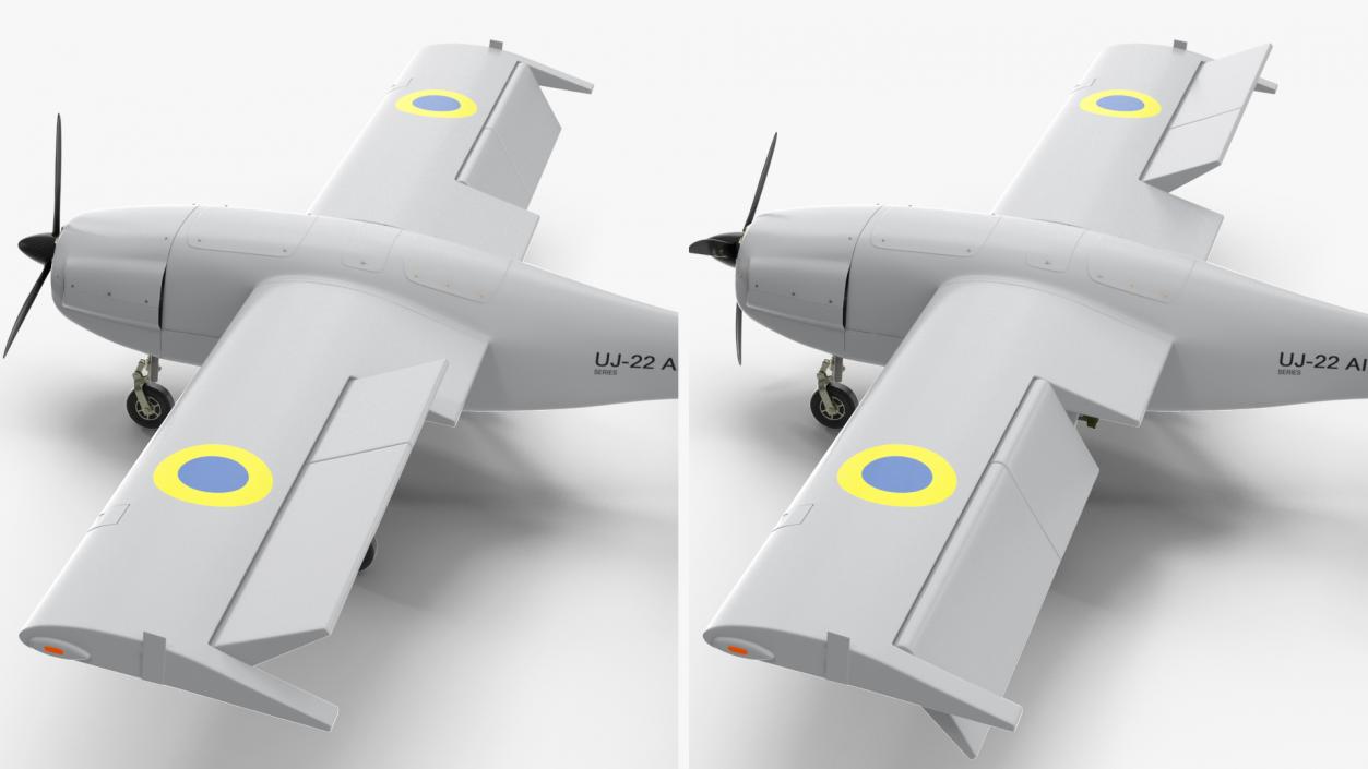 3D UKRJET UJ22 Airborne Drone Rigged model