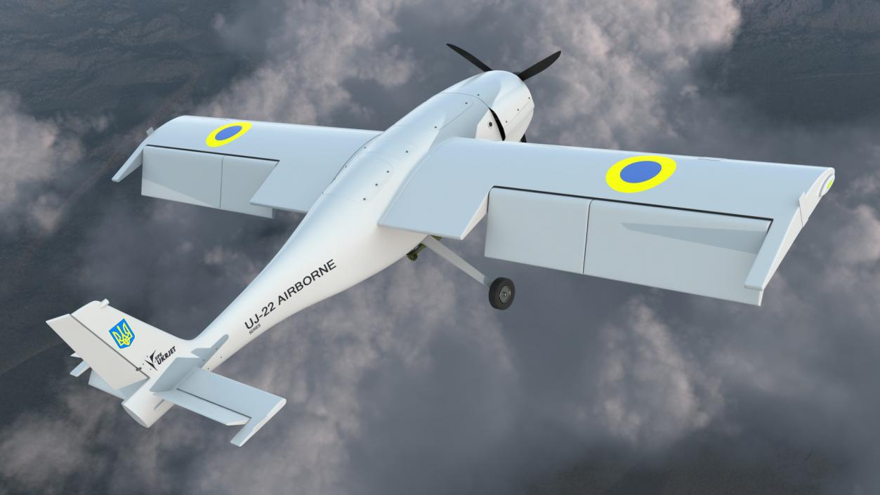 3D UKRJET UJ22 Airborne Drone Rigged model