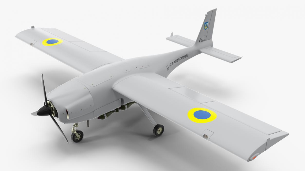 3D UKRJET UJ22 Airborne Drone Rigged model