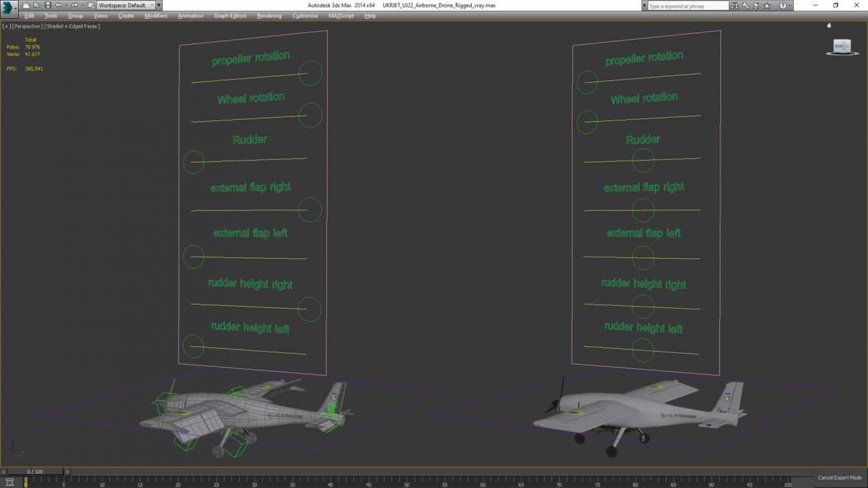 3D UKRJET UJ22 Airborne Drone Rigged model