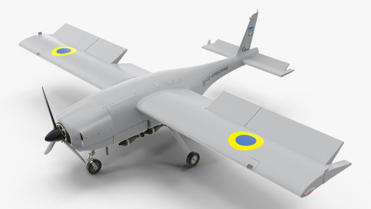 3D UKRJET UJ22 Airborne Drone Rigged model