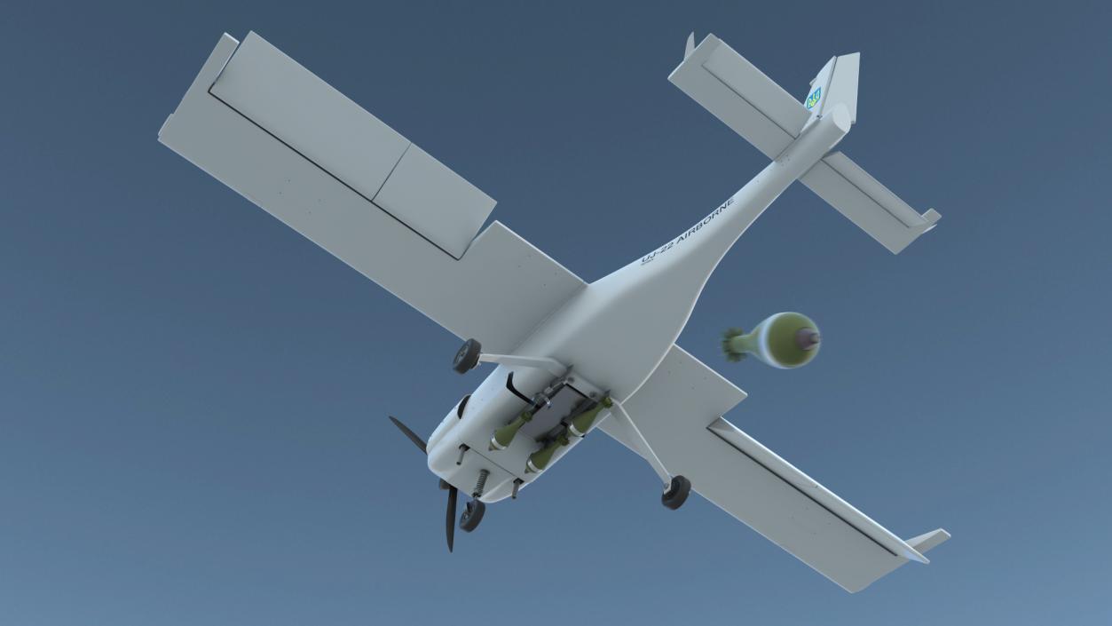 3D UKRJET UJ22 Airborne Drone Rigged model