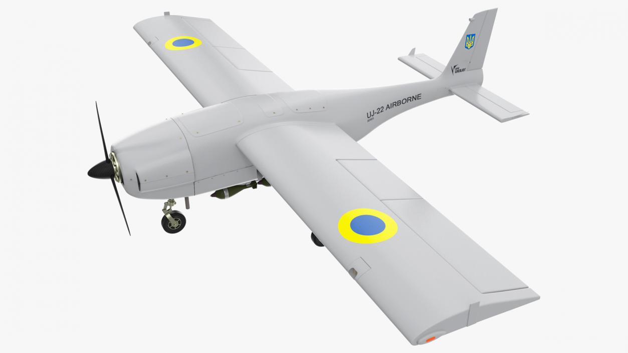 3D UKRJET UJ22 Airborne Drone Rigged model