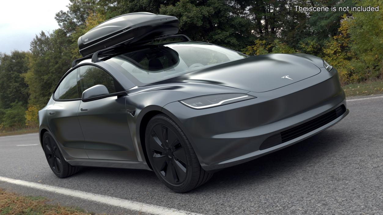 3D Tesla Model 3 2024 with Roofbox