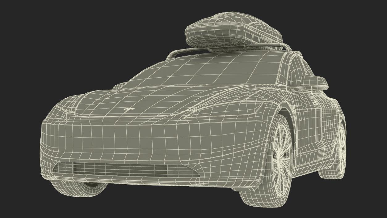 3D Tesla Model 3 2024 with Roofbox