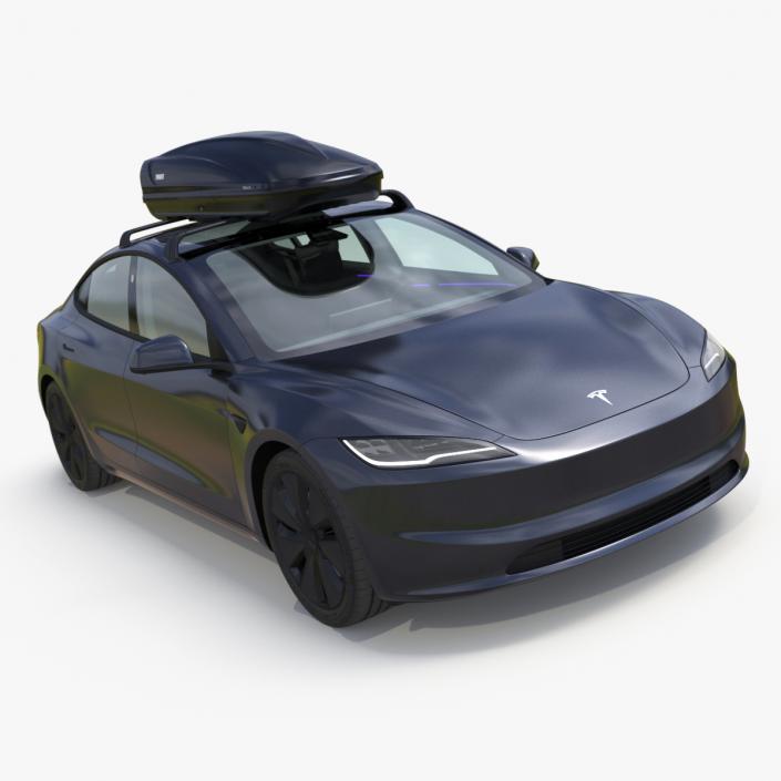 3D Tesla Model 3 2024 with Roofbox