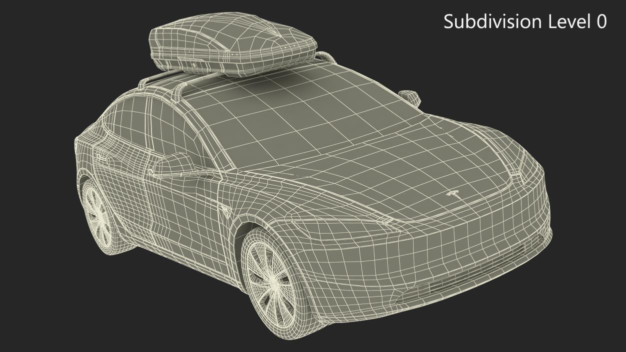 3D Tesla Model 3 2024 with Roofbox