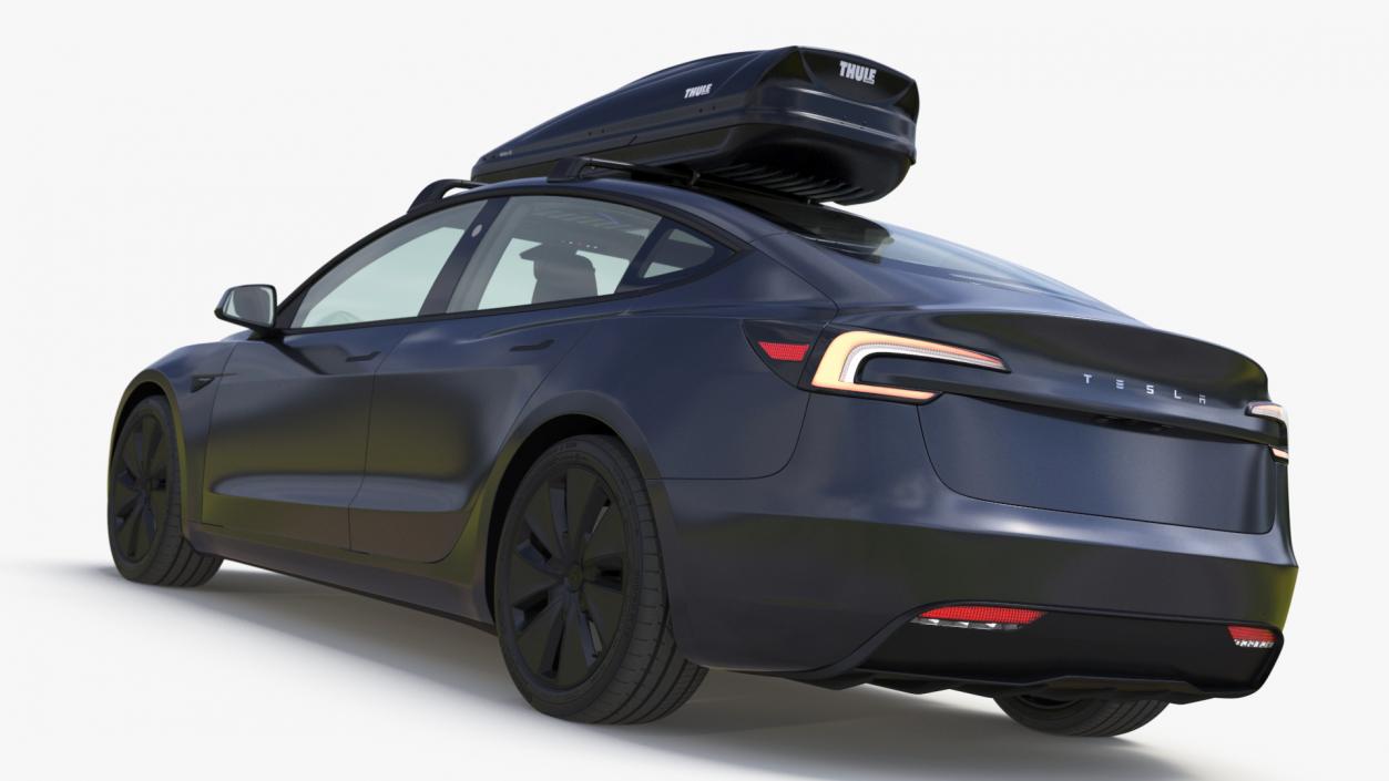 3D Tesla Model 3 2024 with Roofbox