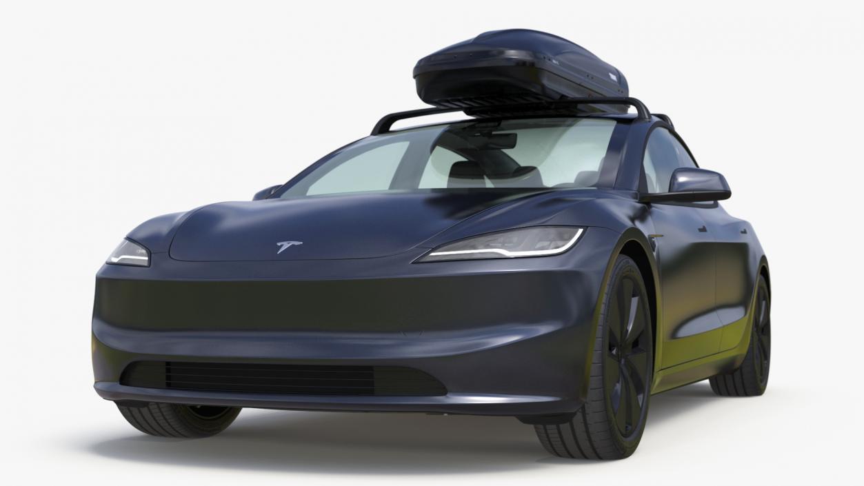 3D Tesla Model 3 2024 with Roofbox