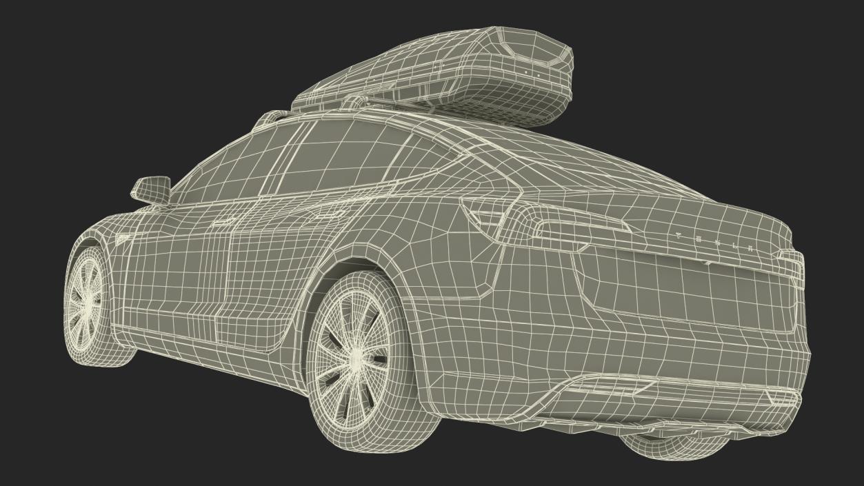 3D Tesla Model 3 2024 with Roofbox