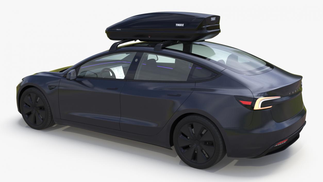 3D Tesla Model 3 2024 with Roofbox