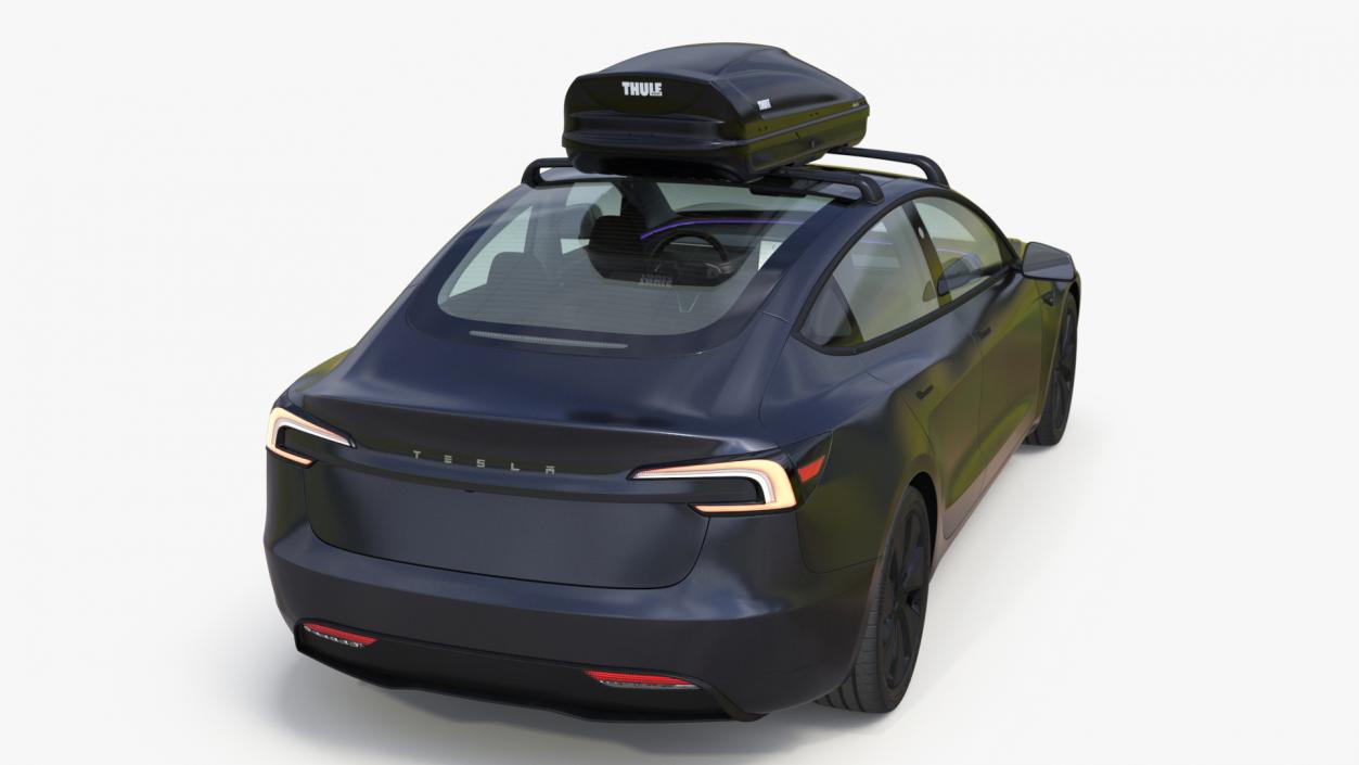 3D Tesla Model 3 2024 with Roofbox