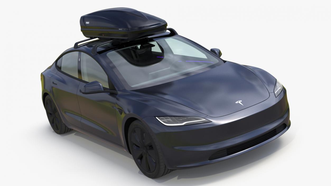 3D Tesla Model 3 2024 with Roofbox