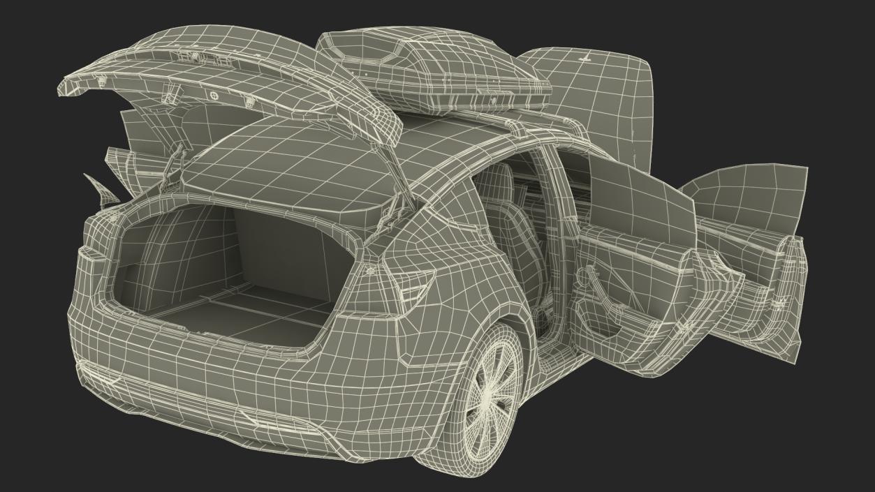 3D Tesla Model 3 2024 with Roofbox