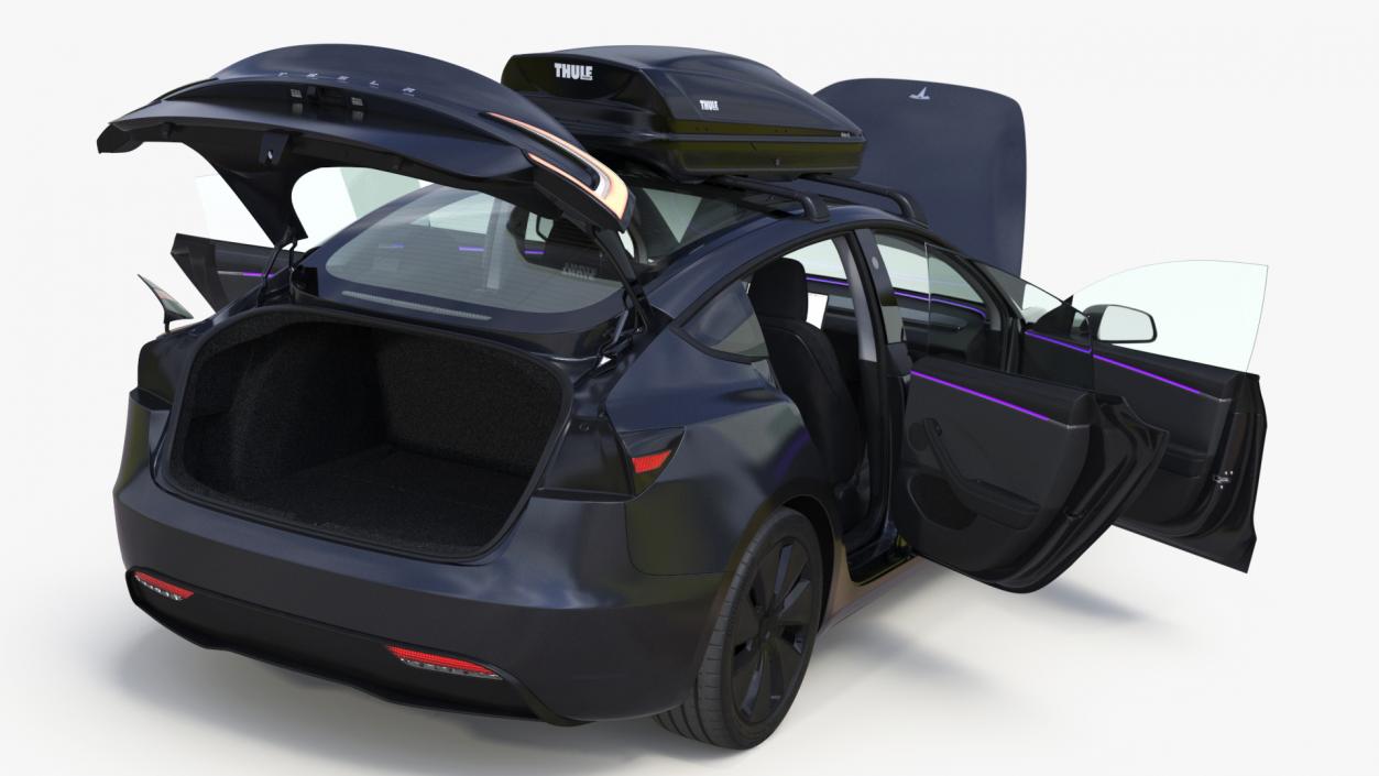 3D Tesla Model 3 2024 with Roofbox