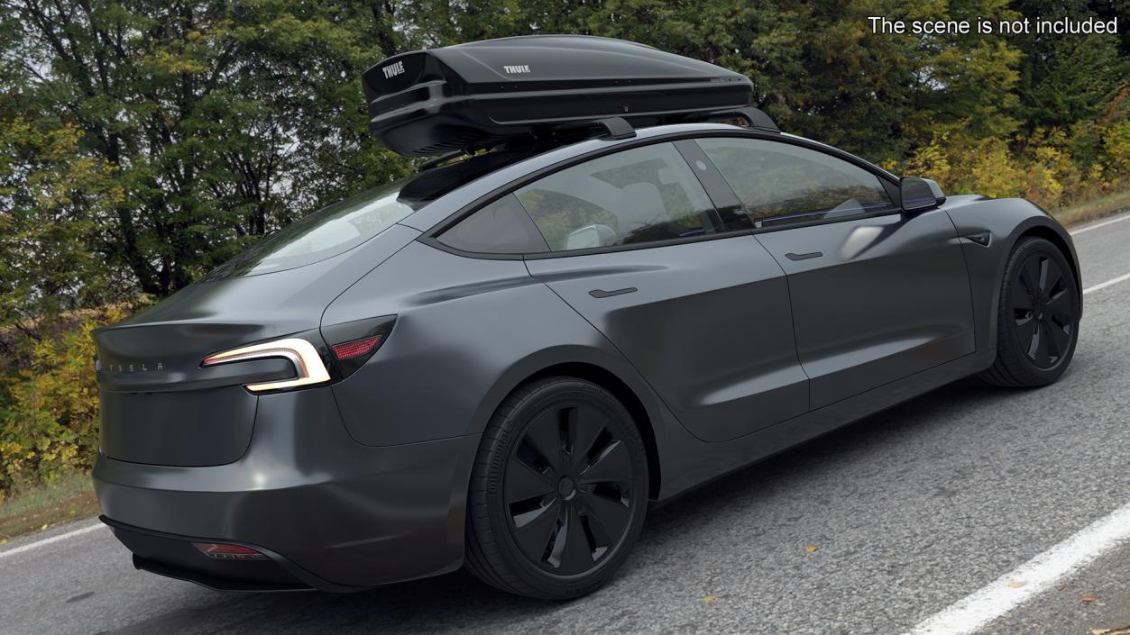 3D Tesla Model 3 2024 with Roofbox