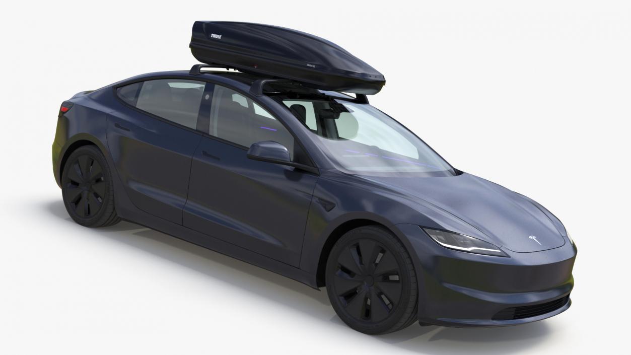 3D Tesla Model 3 2024 with Roofbox