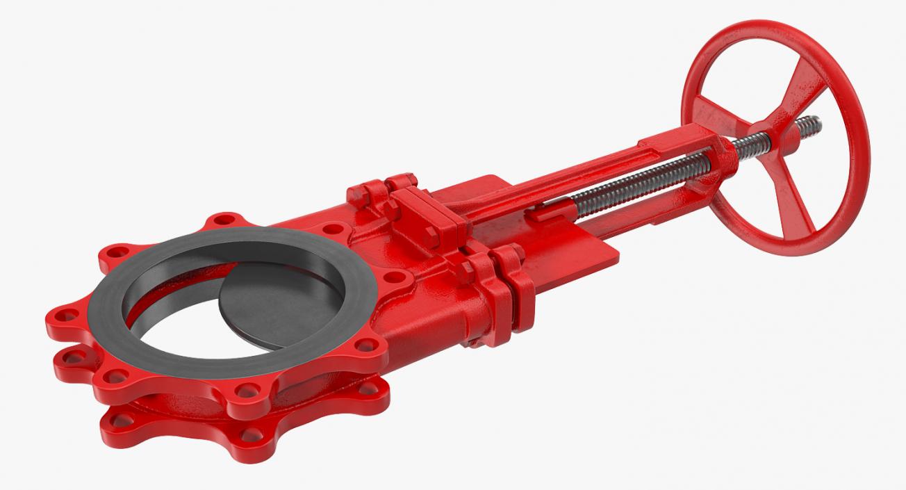 Bidirectional Knife Gate Valve Red 3D model