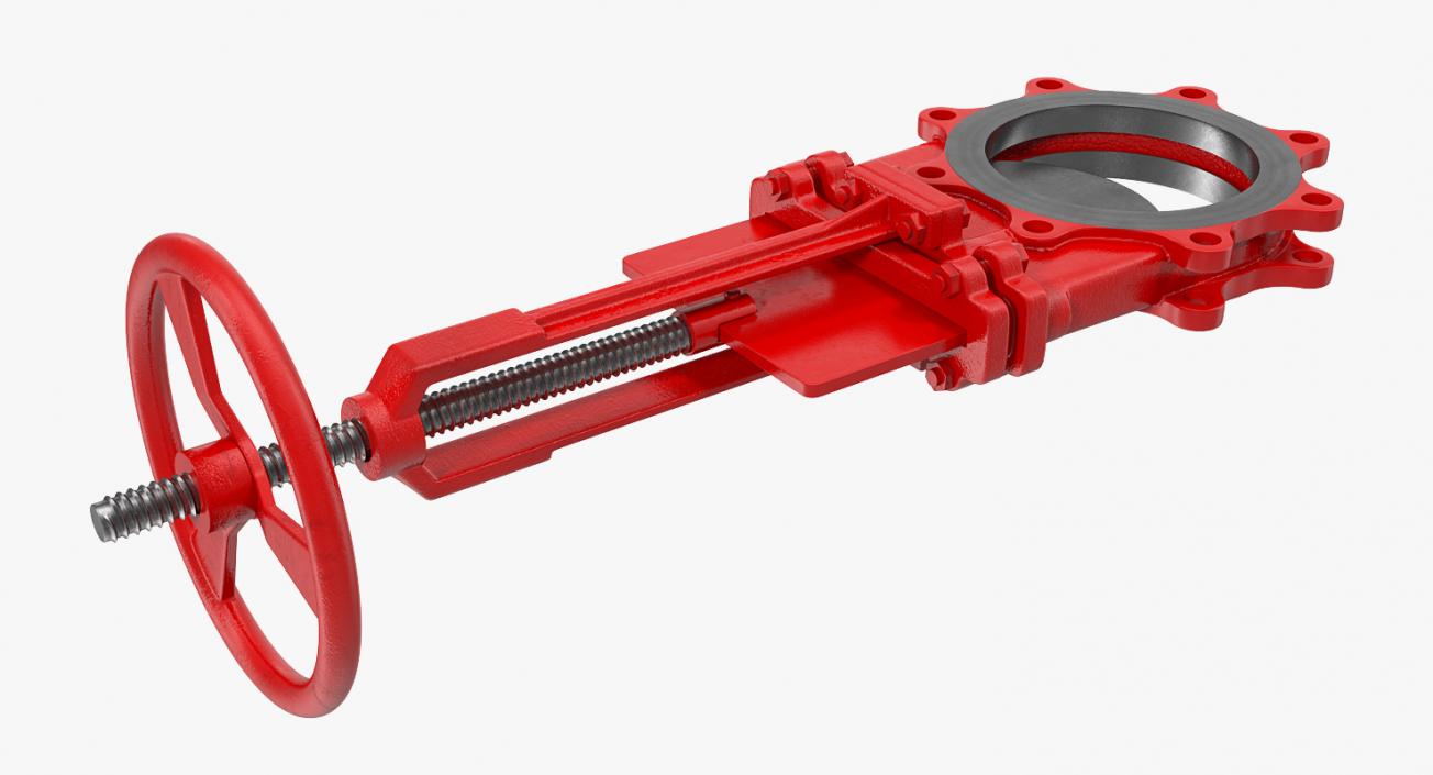 Bidirectional Knife Gate Valve Red 3D model